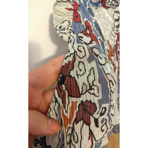 Reitmans Womens Boho Textured Paisley Blouse Western Long Sleeve Office XXL - Picture 5 of 9